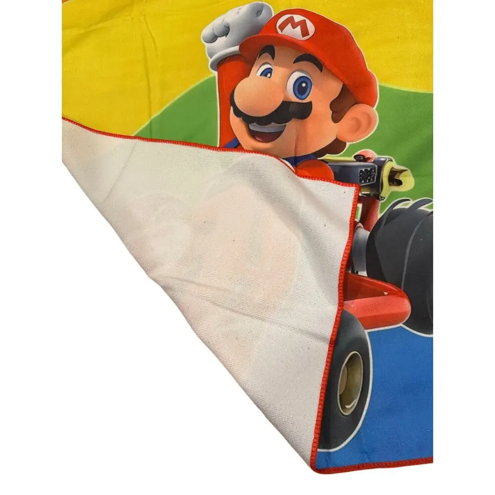 Mario Bros go kart colorful beach towel